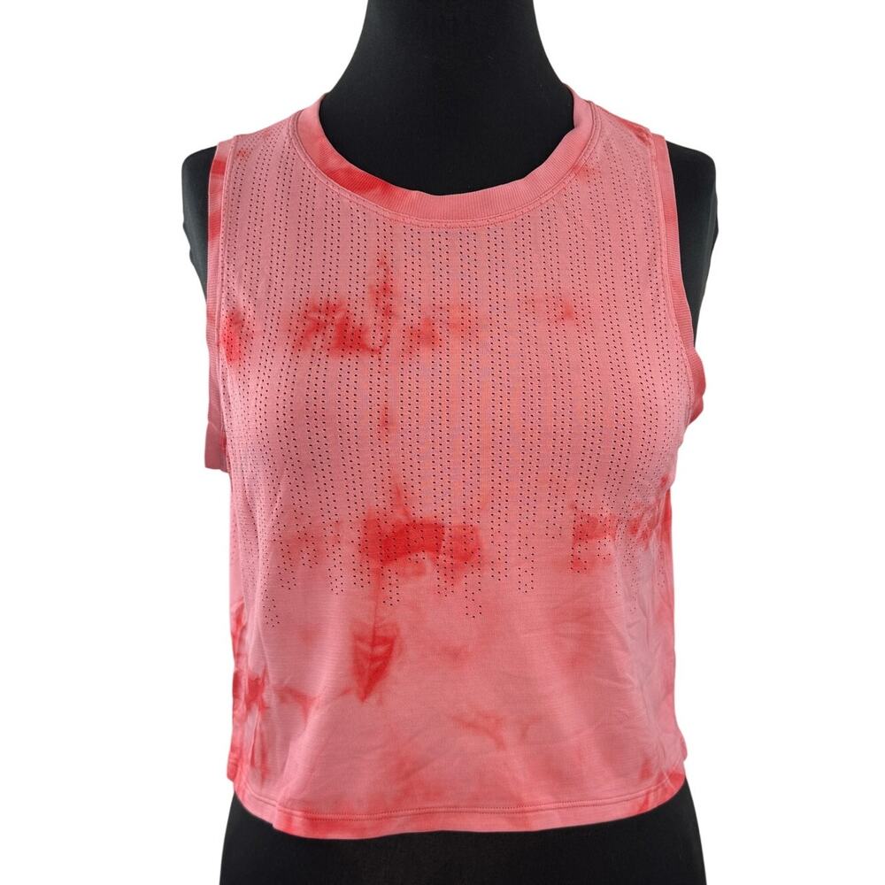 Lululemon Train to Be Tank Top Pink Tie-Dye Perforated Crew Pullover Size 6-8